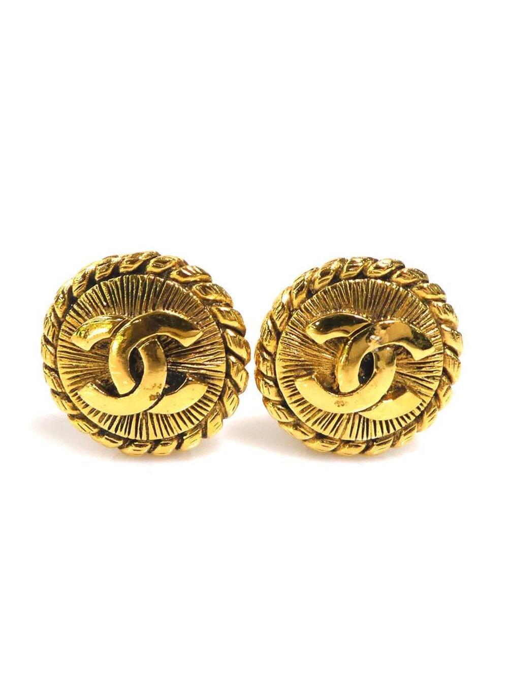 Chanel Cc Logo Clip-On Earrings Gold- #256843C56B